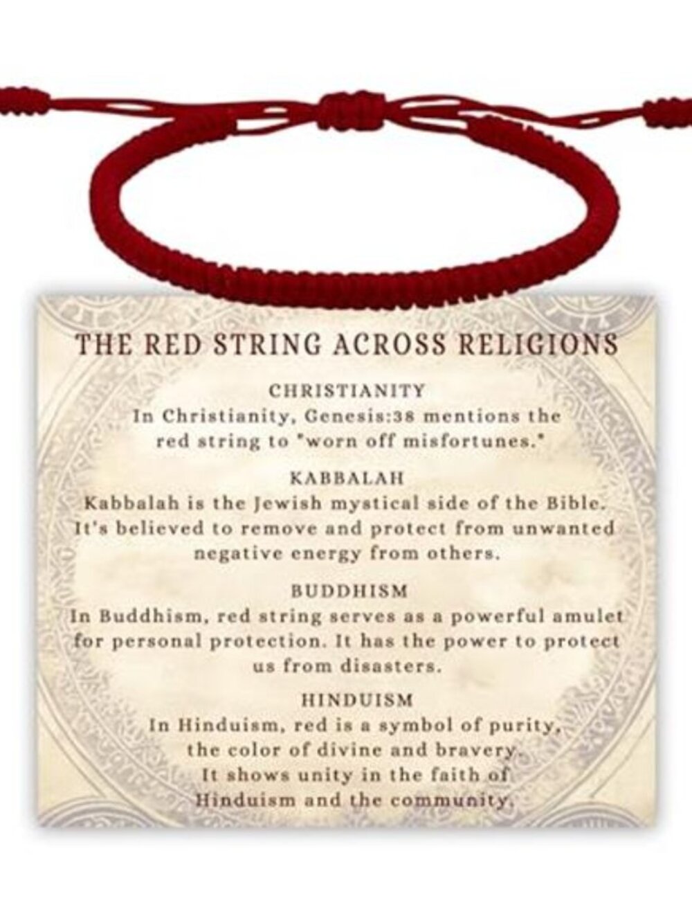 Mens Red String Bracelet Adjustable Rope Cord Spiritual Protection Bracelet